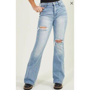 Women's Light Blue Distressed Jeans